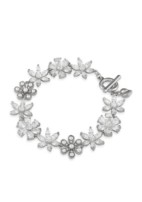 Carolee Debutant Ball Stone Flower Flex Bracelet