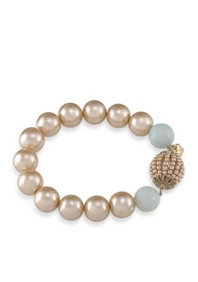 Carolee Sand Shades Beaded Stretch Bracelet