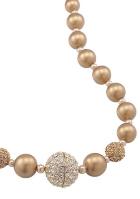 Carolee Gold Standard Graduated Bead Necklace