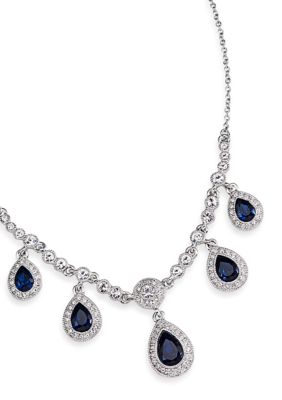 Carolee Simply Blue Crystal Teardrop Necklace