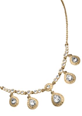 Carolee Champagne Toast Frontal Drop Crystal Necklace