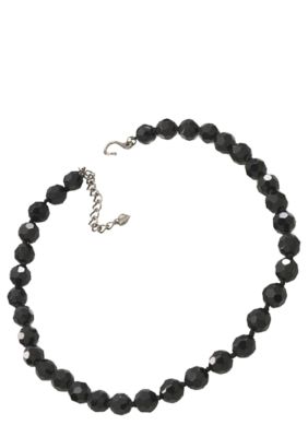 Carolee 10mm Faceted Jet Bead Necklace