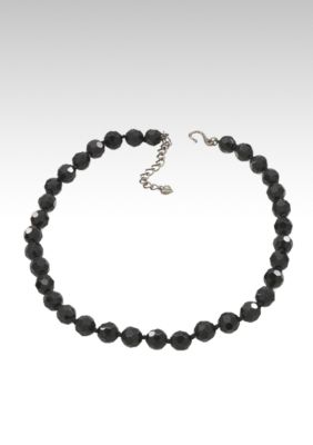 Carolee 10mm Faceted Jet Bead Necklace