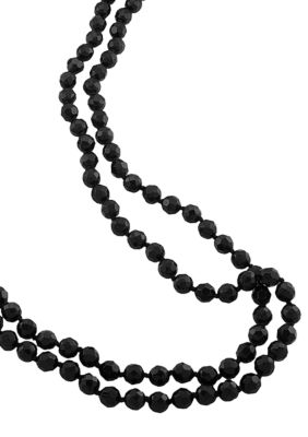 Carolee Long Jet Bead Rope Necklace