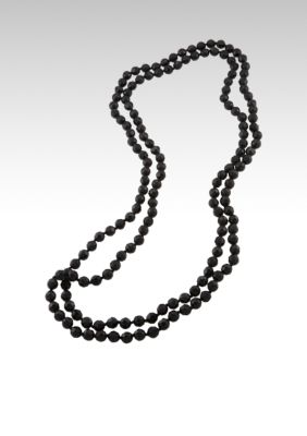Carolee Long Jet Bead Rope Necklace