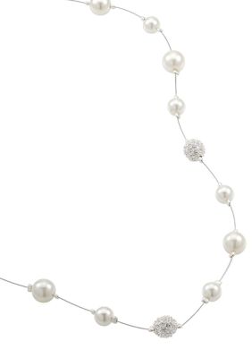 Carolee Crystal and Pearl Illusion Necklace