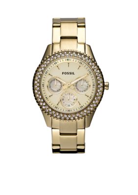 Fossil Ladies Round Gold Glitz Stella Watch