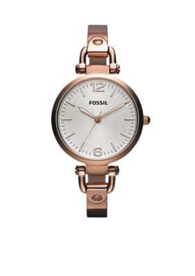 Fossil Ladies Round Rose Gold Tone Georgia Watch