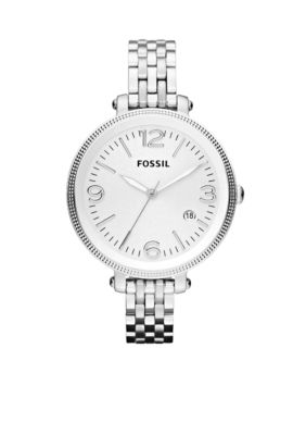 Fossil Ladies Silver-Tone Stainless Steel Heather Watch