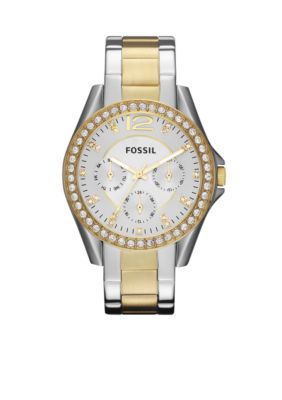 Fossil Women's Riley Two Tone Glitz Watch