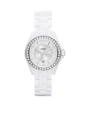 Fossil White Riley Watch