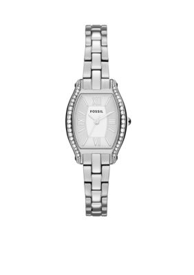 Fossil Ladies Small Stainless Steel Molly Three Hand Glitz Watch
