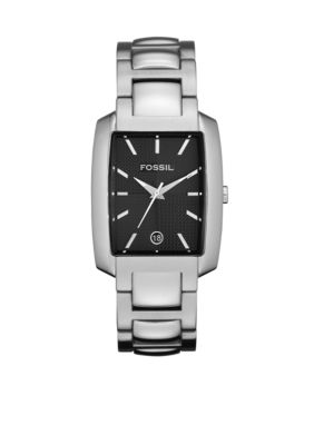 Fossil&reg; Men's Black Square Watch
