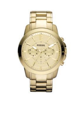 Fossil Men's Grant Round Gold Tone Chronograph Watch
