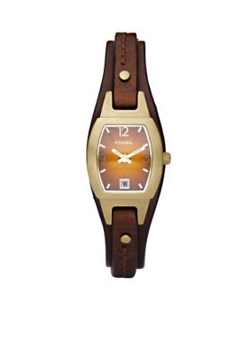 Fossil Skinny Cuff Brown Dial Watch