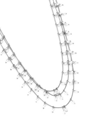 Anne Klein Three Row Pearl Illusion Necklace