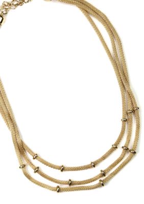 Anne Klein Gold Tone Multi Row Necklace