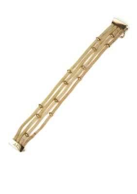 Anne Klein Multi Row Gold Tone Mesh Bracelet