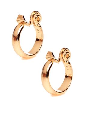 Anne Klein Gold Clip Hoop Earrings