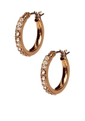 Anne Klein Small Crystal Hoop Earrings