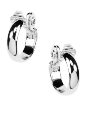 Anne Klein Silver Clip Hoop Earrings