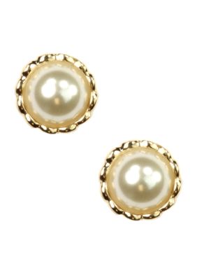 Anne Klein Pearl Clip Earrings