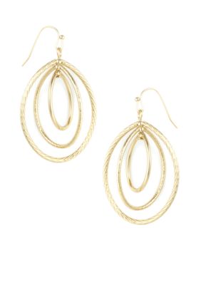 Anne Klein Gold Oval Drop Earrings