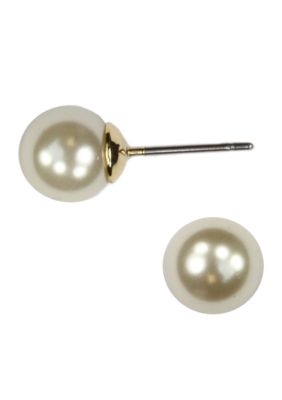 Anne Klein Cream Pearl Stud Earrings