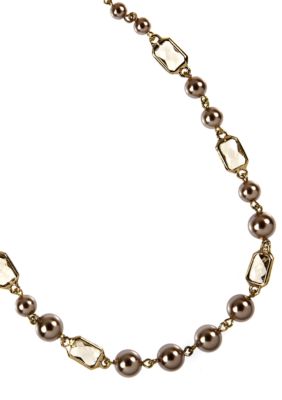Anne Klein Champagne Pearl Collar Necklace