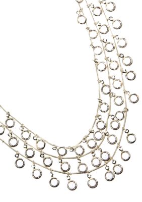 Anne Klein 3 Row Shaky Jet Necklace