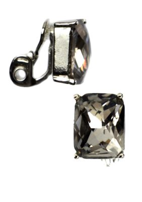 Anne Klein Crystal Clip Button Earring