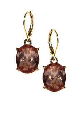 Anne Klein Rose Peach Drop Earrings
