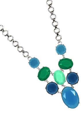 Anne Klein Blue Drama Frontal Necklace