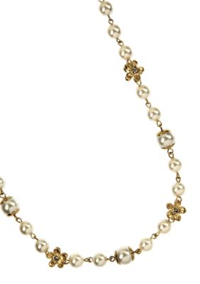Anne Klein White Pearl Collar Necklace