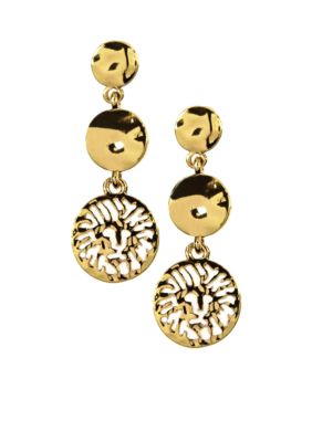 Anne Klein Lion Drop Earrings