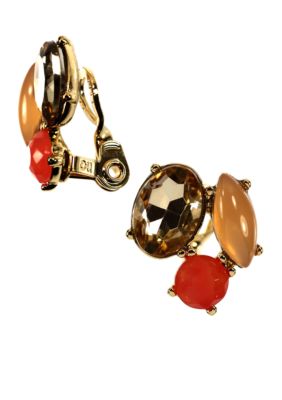 Anne Klein Burst and Bloom Cluster Clip Earring