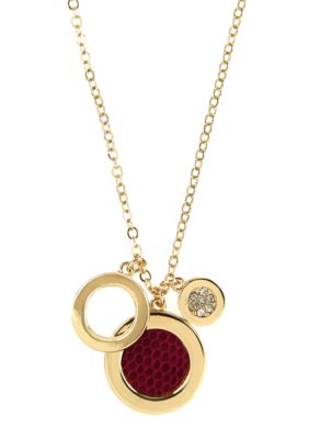 Anne Klein Cranberry Circle Drop Pendant