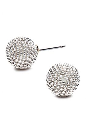 Anne Klein Silver Ball Earring