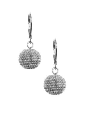 Anne Klein Silver Ball Drop Earrings