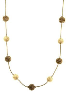 Anne Klein Gold Tone Stationed Collar Necklace