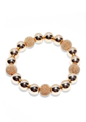 Anne Klein Gold Ball Stretch Bracelet