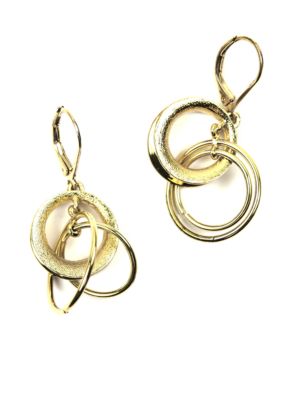 Anne Klein Pierced Leverback Circle Drop Earrings