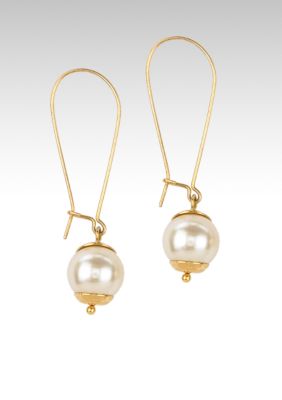 Liz Claiborne New York Pearl Linear Earrings