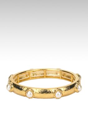 Liz Claiborne New York Pearl Cabochon Stretch Bangle