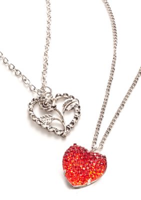 Red Camel&reg; 2-Piece Heart Necklace Set