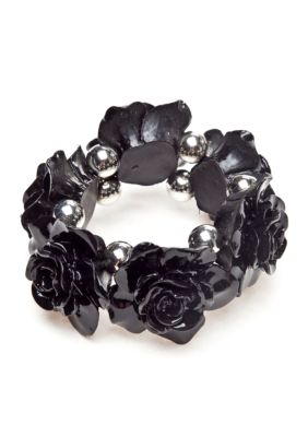 Red Camel Black Flower Stretch Bracelet
