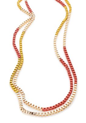 Red Camel Color-Block Chain Necklace