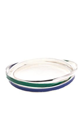 Kim Rogers&reg; Blue Green Electric Enamel Cuff Bracelet