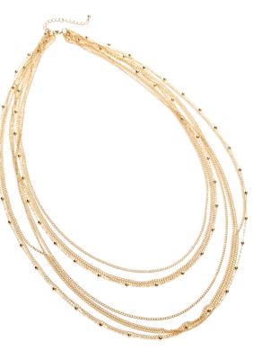 Kim Rogers 30 Inch Gold Plated Multi Strand Necklace