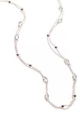 Kim Rogers Silver-Plated 72-in. Necklace with Open Oval Cage Stations